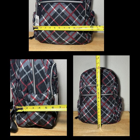 Vera Bradley Campus Backpack in Paris Plaid NWT Performance Twill - Picture 3 of 12
